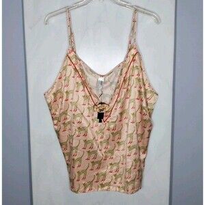 Playful Promises Cami Top Sz 22 Pink Cheetah In Heels Coquette Y2K Girlycore